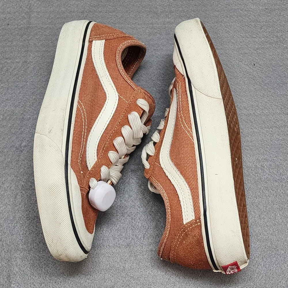 Vans Old Skool Platform Sneakers Orange‎ Suede Canvas Low Top Shoes M 4.5 W 6